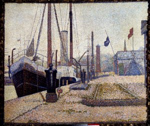 Das Segelboot La Maria im Hafen von Honfleur von Georges Pierre Seurat