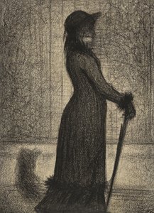 Une Elegante, Frau spaziert, ca. 1884 von Georges Pierre Seurat