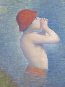 (Detail) Die Badenden in Asnières, 1884 von Georges Seurat