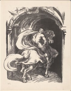 Reiter reitet durch ein Tor von Georges d