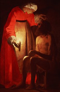 Hiob wird von seiner Frau verspottet von Georges de La Tour