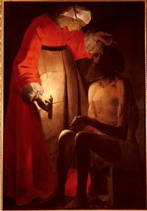 Hiob wird von seiner Frau beschimpft. Gemälde von Georges De La Tour (1593-1652)