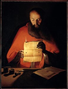 Der heilige Hieronymus beim Lesen. Gemälde von Georges de La Tour (1593-1652)