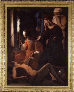 Der heilige Sebastian wird von der heiligen Irene behandelt