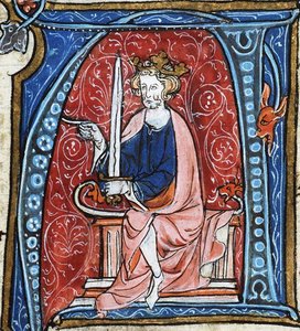 Konrad I. der Jüngere, König von Ostfranken, aus dem Spieghel Historiael von Jacob van Maerlant, ca. 1330