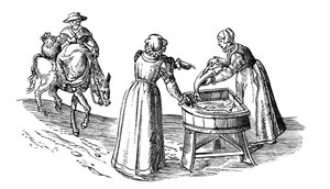 Fischstand auf einem Markt, 1572 von Georgius Braun