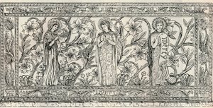 Weißes Altartuch, Pfarrkirche, Cheddleton, ca. 1891