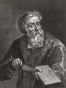 Tizian. Porträt. (Druck) von Gerard (after) Edelinck