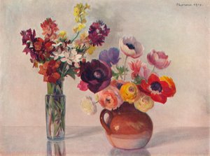 Anemonen und Goldlack, ca. 1909 von Gerard Chowne