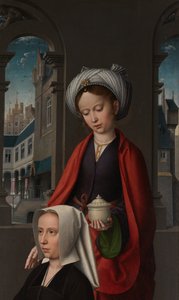 (Detail) Außenpanel der Taufe Christi, ca. 1502-08 von Gerard David