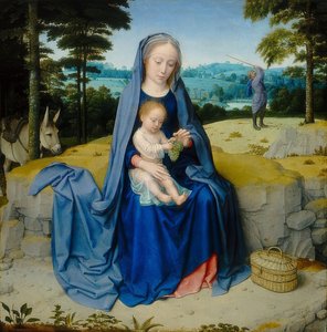 Rast auf der Flucht nach Ägypten von Gerard David