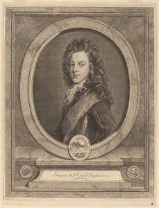 James III, Prinz von Wales von Gerard Edelinck after François de Troy