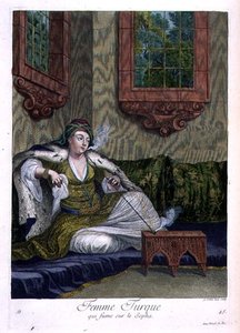 Türkische Frau, rauchend auf dem Sofa von Gerard Jean Baptiste Scotin