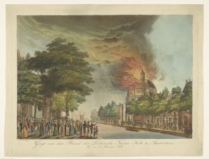Brand in der Neuen Lutherischen Kirche am Singel in Amsterdam, 18. September 1822