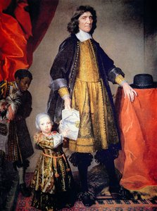 Porträt von Cecilius Calvert, 2. Lord Baltimore von Maryland, mit seinem Enkel und Hausjungen