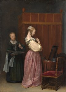 Junge Frau bei ihrer Toilette