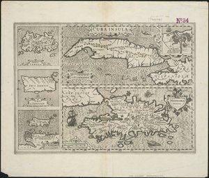 Cuba Insula; Hispaniola Insula, graviert von Hendrik Hondius, 1633