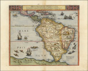 Karte von Südamerika, 1593 von Gerard de Jode