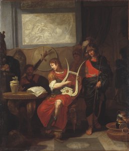 Achilles spielt die Leier bei der Ankunft der Gesandten des Agamemnon