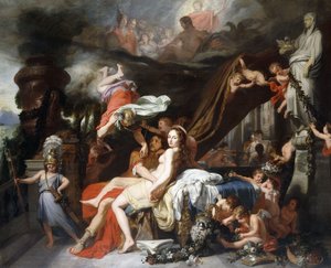 Merkur befiehlt Calypso, Odysseus freizulassen von Gerard de Lairesse