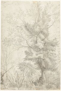 Wald der Villa Madama außerhalb Roms, mit einem schießenden Jäger von Gerard ter Borch