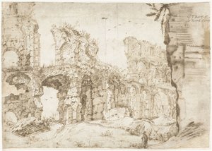 Ruinen des Kolosseums, Rom, von innen gesehen von Gerard ter Borch