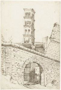 Tempel des Mars Ultor und der Pantanibogen im Forum des Augustus und der Turm von San Basilio von Gerard ter Borch (I)