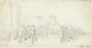 Eisvergnügen bei der Zijlpoort in Haarlem von Gerard ter Borch (II)