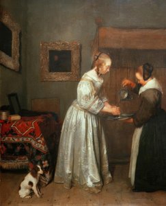 Dame, die sich die Hände wäscht von Gerard ter Borch