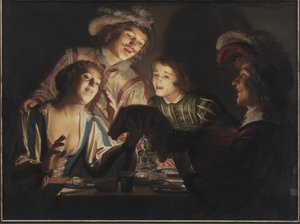 Musikgruppe bei Kerzenlicht