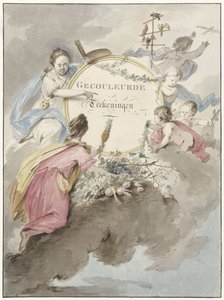 Titelblatt für Kunstbuch mit kolorierten Zeichnungen von Gerard van Nijmegen