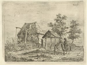 Kavallerist bei einem Bauernhof (Der reitende Artillerist und der Bauer)