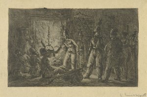 Soldaten am Feuer von Gerardus Emaus de Micault