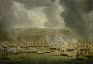 Der Angriff des kombinierten anglo-niederländischen Geschwaders auf Algier, 1816