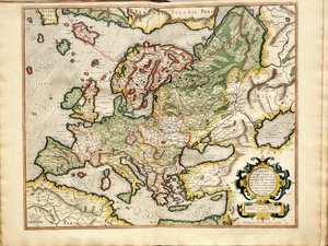 Atlas sive Cosmographicae Meditationes de Fabrica Mundi et Fabricati Fugura Europe: Livonia, Russland von Gerardus Mercator