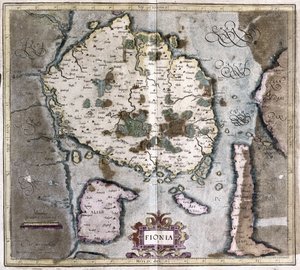 Dänemark (die Insel Langeland mit Odense) (Gravur) von Gerardus Mercator