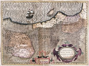 Oviedo, Burgos, Bilbao, Bayonne (Asturien), Spanien (Gravur) von Gerardus Mercator