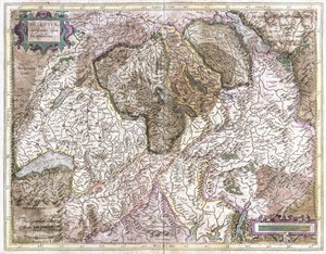 Schweiz (Stich) von Gerardus Mercator