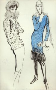 Kostüm und Kleid mit Fransen / G. Hartung