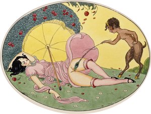 Ein Satyr und ein junges Mädchen, ca. 1917
