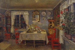 Interieur aus dem Wohnzimmer des Künstlers von Gerhard Peter Frantz Vilhelm Munthe