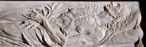 Elemente des Grabdenkmals von Valentine Balbiani (1518-1572), Ehefrau von René de Birague. Flachrelief in Marmor
