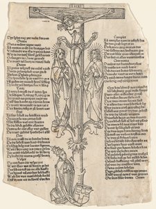 Christus am Kreuz mit Papst Pius II von German 15th Century