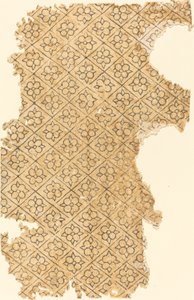Blatt mit Blumen- und Rautenmuster
