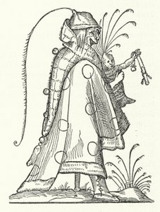 Eine Figur aus dem Buch Les Songes drolatiques de Pantagruel (Die komischen Träume von Pantagruel) von Richard Breton (Stich) von German School