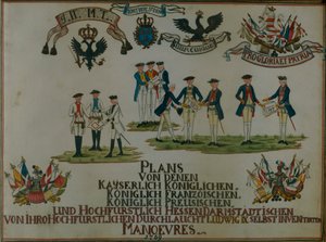 Eine Sammlung von Manöverplänen von Ludwig IX. von Hessen-Darmstadt