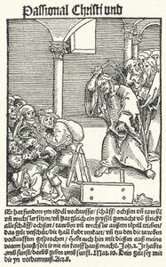 Eine Seite aus Luthers antipäpstlicher Flugschrift, Passional Christi und Antichristi