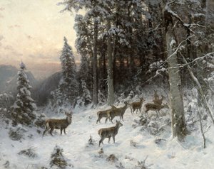 Ein Winterabend im Schwarzwald, um 1880