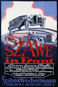Werbung für Szawe Motorwagen von German School