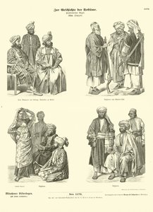 Afghanische Kostüme, 19. Jahrhundert von German School